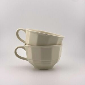 Vintage, "Heritage White" Coffee Cups by Pfaltzgraff, Set of 2